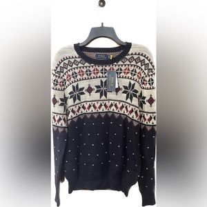 POLO RALPH LAUREN SNOWFLAKE COTTON MEN'S SWEATER (M)